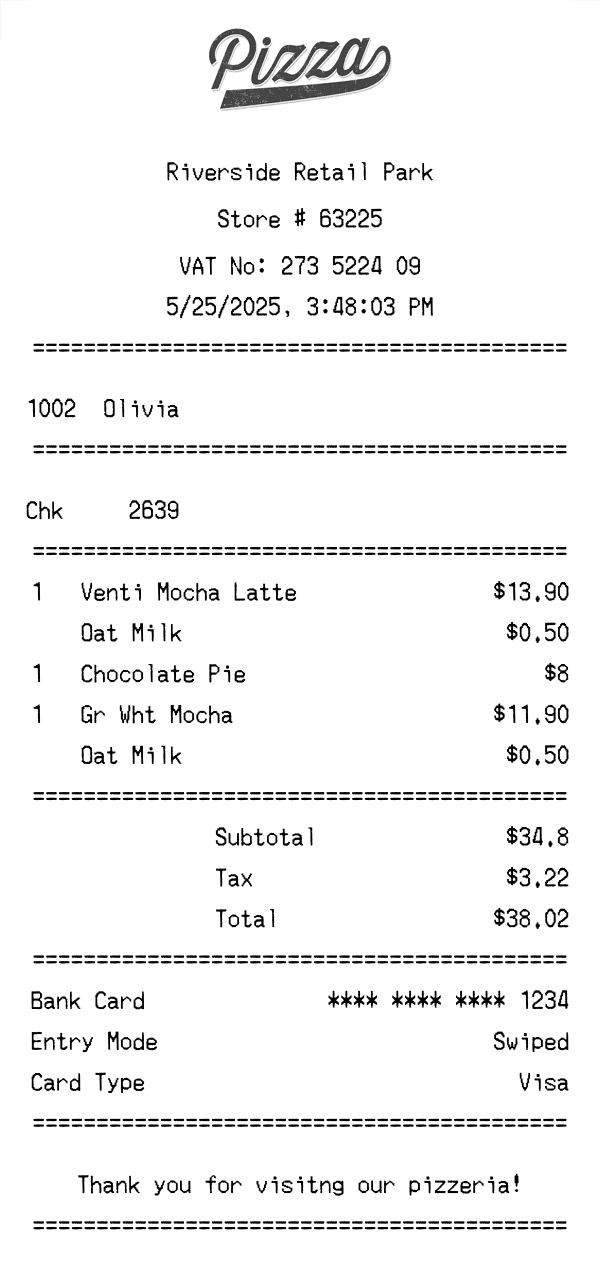 Receipt Example